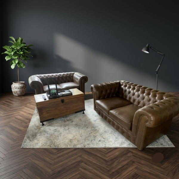 Leather Chesterfield Sofa Set