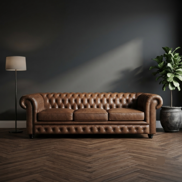 Leather Chesterfield Sofa Set