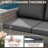 4-Piece Grey Rattan Garden Sofa Set with Loveseat and Coffee Table