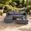 Grey Four-Seater Garden Rattan Sofa Set with Coffee Table