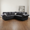 Oakland Full Back Corner Leather Sofa – Brown & Black