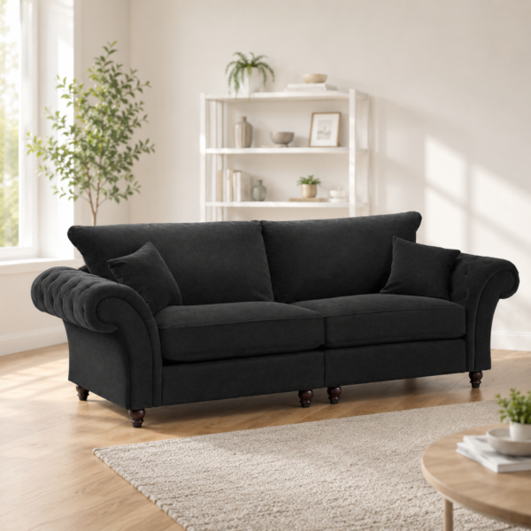 Nicole Fabric 3+2 Seater Fullback Sofa Set with Button Tufted Arms