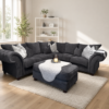 Nicole Fabric 5 Seater Corner Sofa with Button Tufted Arms