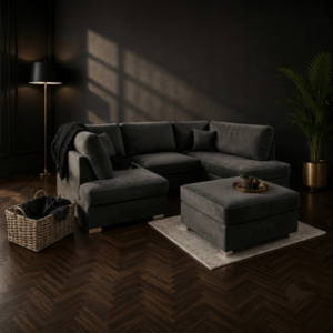 3655 (2) Bishop Mini U Shape Sofa – Truffle or Platinum Upholstery