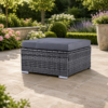 Grey Four-Seater Garden Rattan Sofa Set with Coffee Table