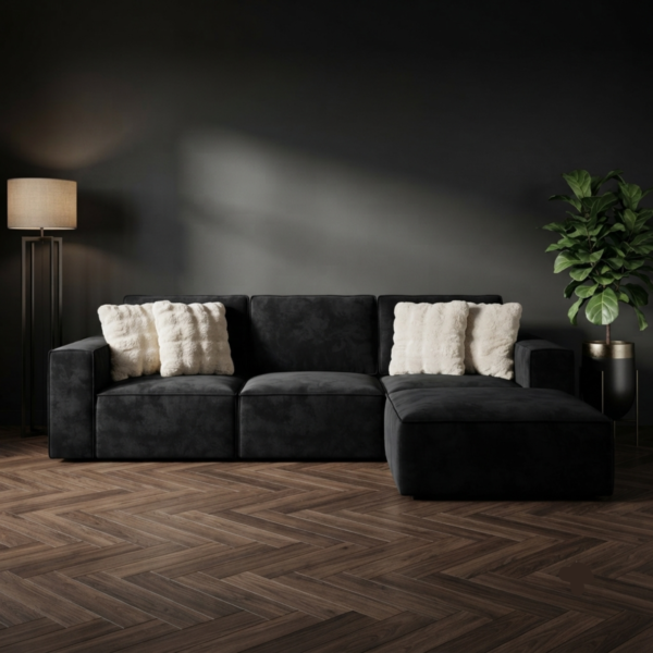 Salone Grey 3+2 Seater Velvet Sofa Set