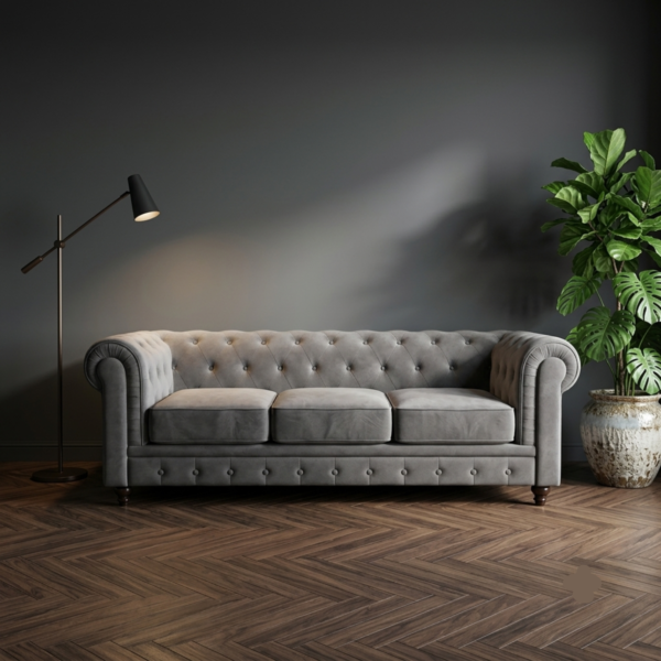 Fabric Chesterfield 3 Seater Sofa