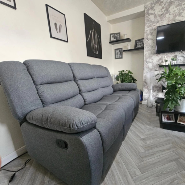 Fabric Recliner Sofa Set 3+2 – Grey