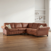 Oakland Full Back Corner Leather Sofa – Brown & Black