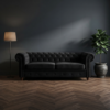 Fabric Chesterfield Sofa Set – Traditional Scroll Arm Design with Button Detailing