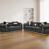 Madrid Chesterfield Sofa – Velvet Chesterfield Sofa Range with Golden Frame