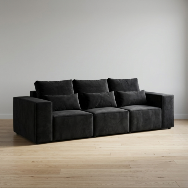 Salone Grey 3+2 Seater Velvet Sofa Set