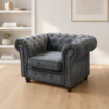 1 Seater Fabric Chesteterfield Sofa