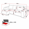 Berlin Sofa Bed with Storage – Corner Sofa Bed for UK Homes