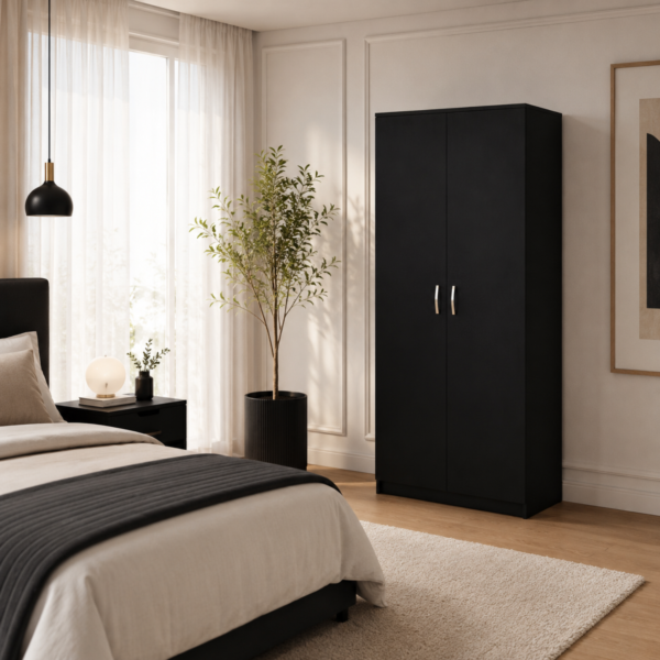 2 Door Wardrobe – Modern Bedroom Storage with Soft-Close Doors