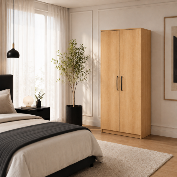 2 Door Wardrobe – Modern Bedroom Storage with Soft-Close Doors